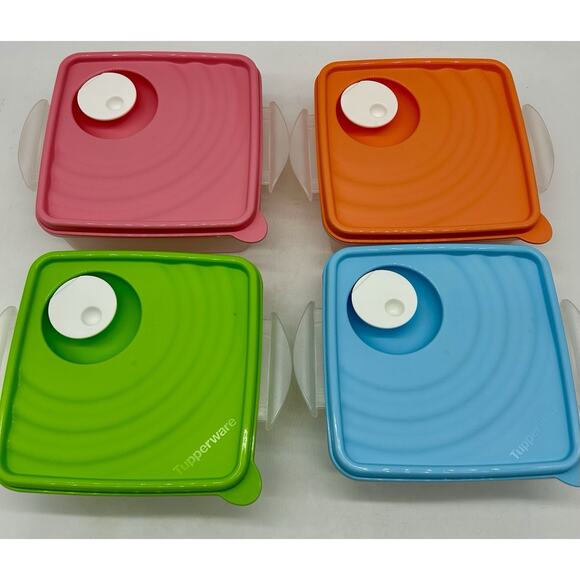 Tupperware CrystalWave Goody Box Set Vented W/ Handle Set Of 4 Never Used - Picture 2 of 14